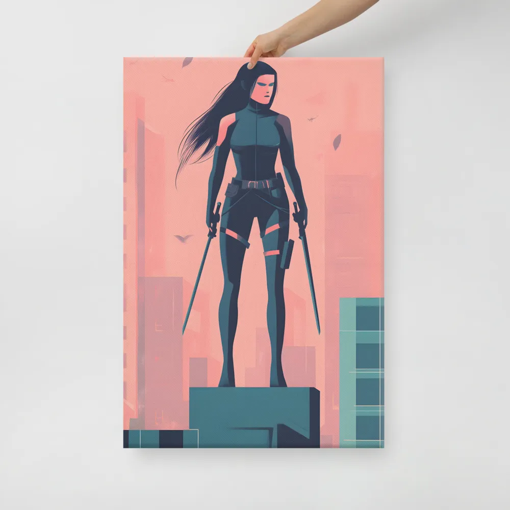 Urban Sentinel: A Warrior's Stand | Canvas | 24″×36″