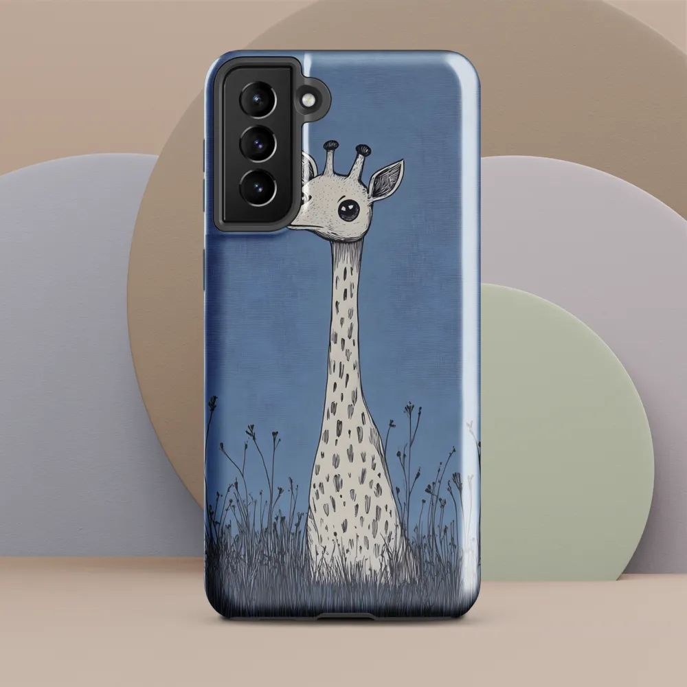 Whimsical Giraffe in Blue