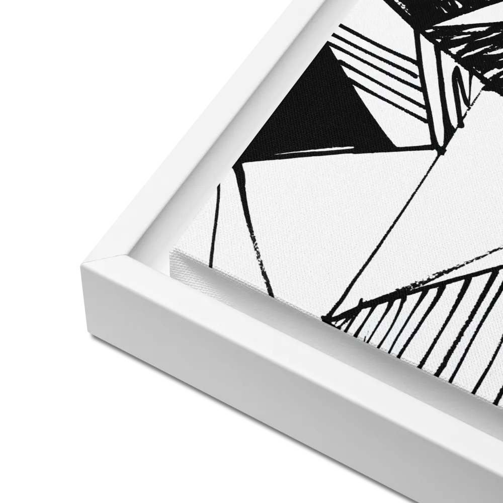 Dynamic Geometry in Ink | Canvas with White Frame | 12″×16″