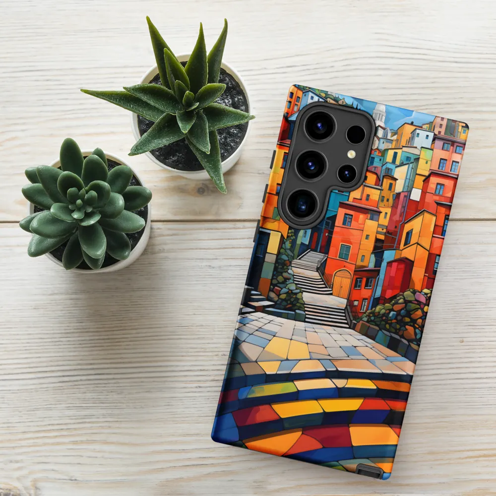 Vibrant Village: A Cubist Journey