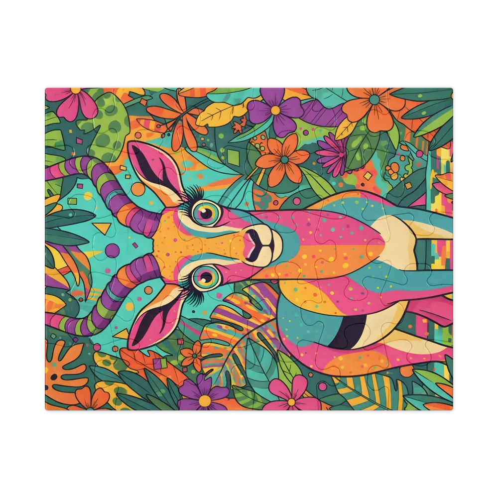 Tropical Pop Antelope 
 Jigsaw Puzzle in Tin Box