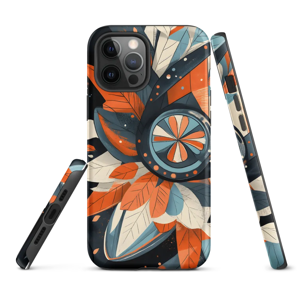 Floral Symphony in Orange and Teal