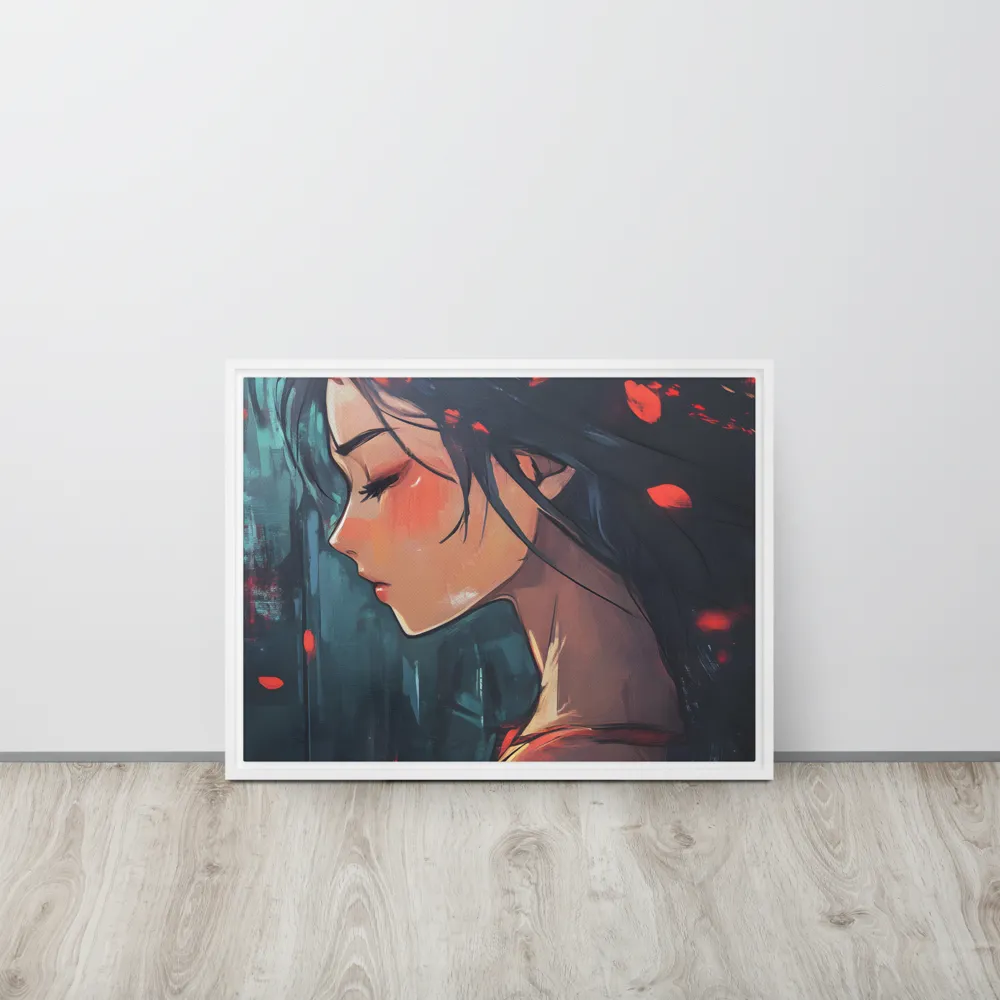 Whispers of Melancholy | Canvas with White Frame | 18″×24″
