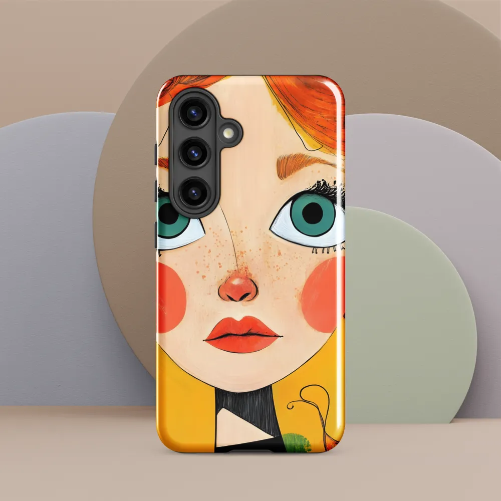 Whimsical Portrait of a Girl | Phone Case |  S24 | Tough Case | Glossy