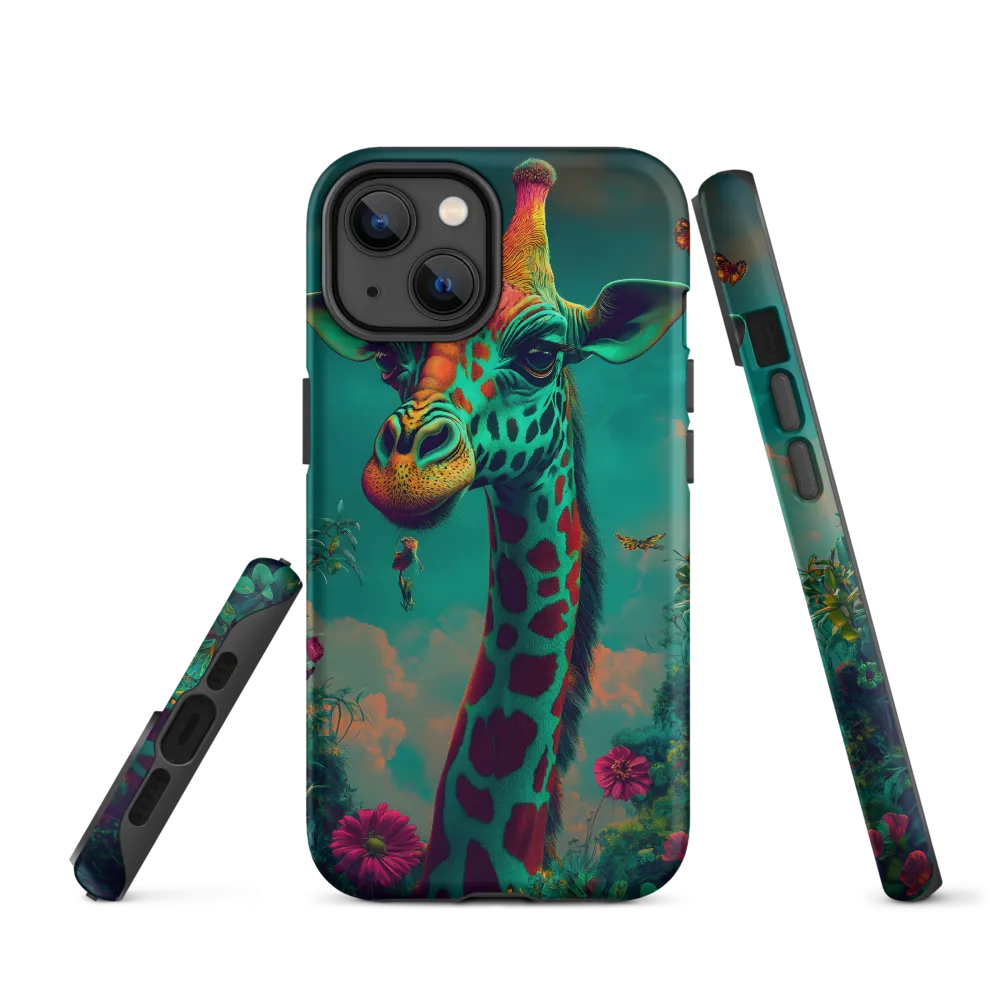 Whimsical Giraffe Among Blossoms | Phone Case |  14 | Tough Case | Matte