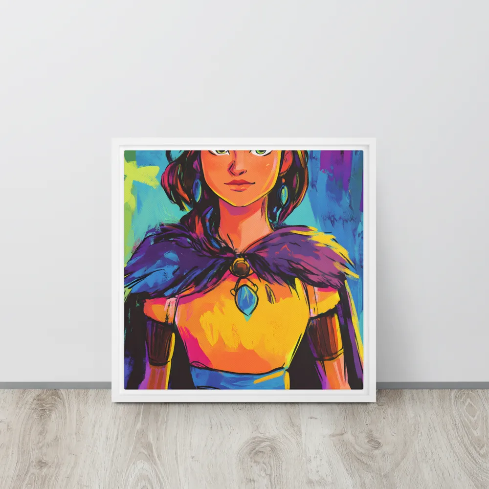 Guardian of Colors | Canvas with White Frame | 16″×16″