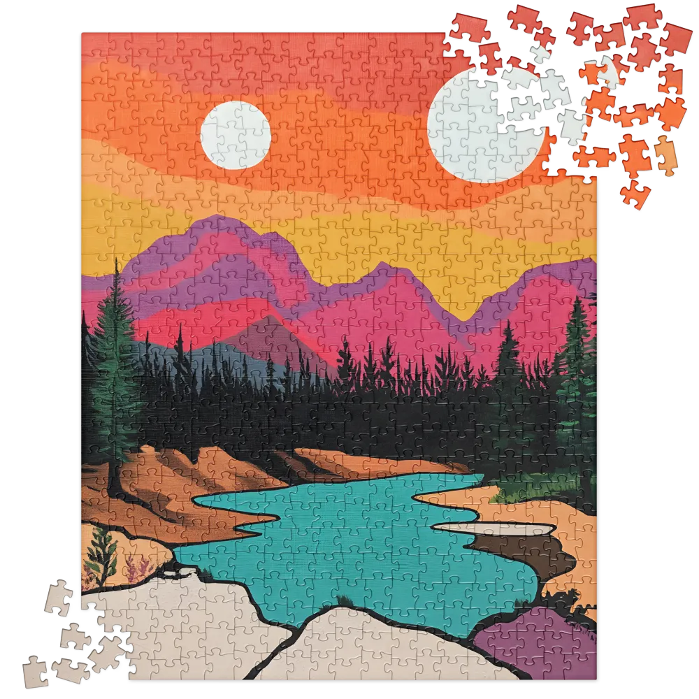 Dual Suns Over Serene Waters | Jigsaw Puzzle | 520 pieces