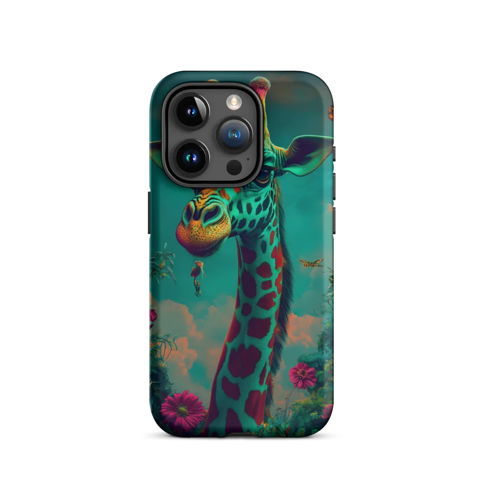 Whimsical Giraffe Among Blossoms | Phone Case |  15 Pro | Tough Case | Matte