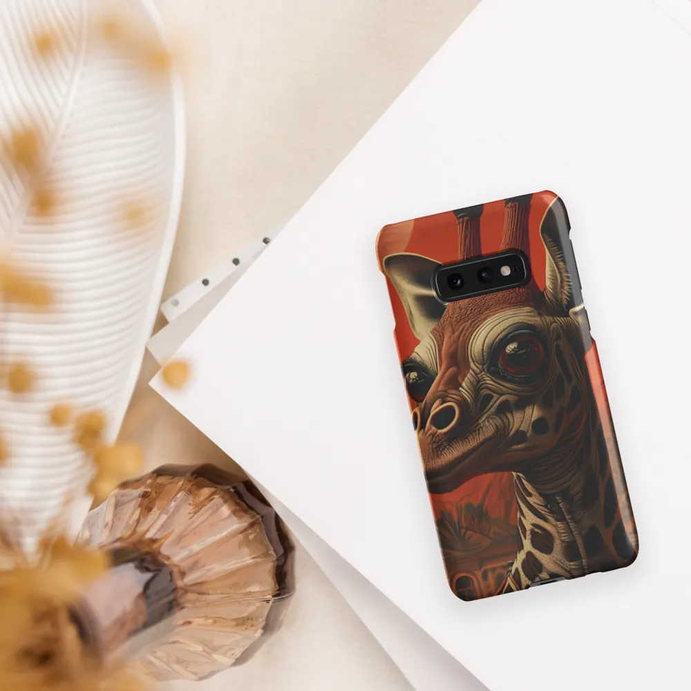 Whimsical Giraffe in an Orange Dreamscape