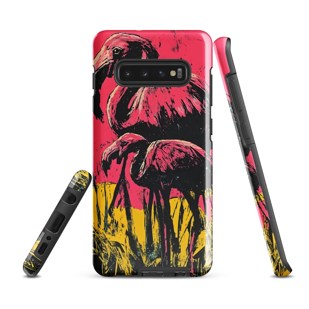 Flamingo Duet: A Pop Art Expression | Phone Case |  S10 Plus | Tough Case | Glossy