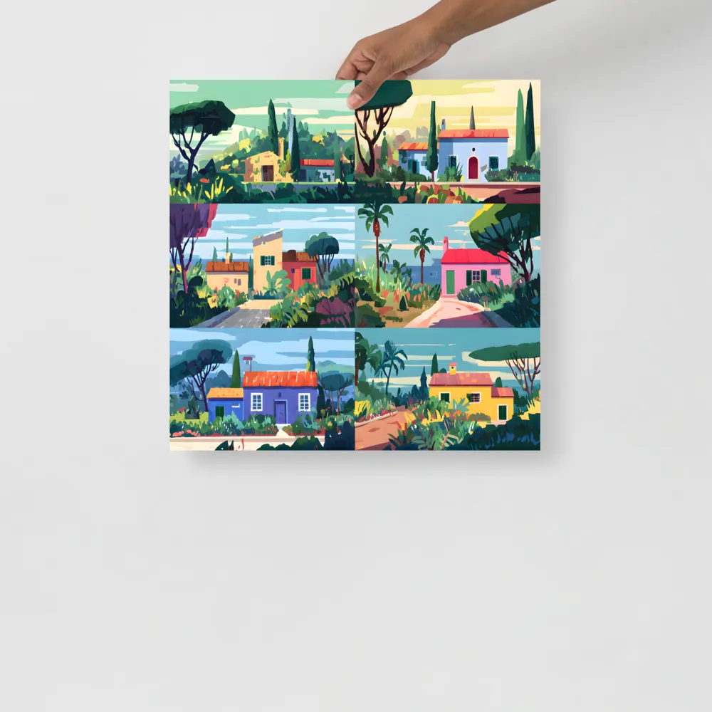 Sunlit Villa Collage 
 Poster | 18″x 18″