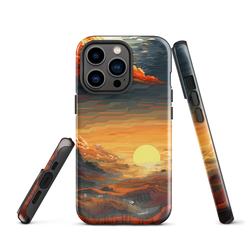 Ethereal Sunset: A Serene Landscape in Flowing Forms