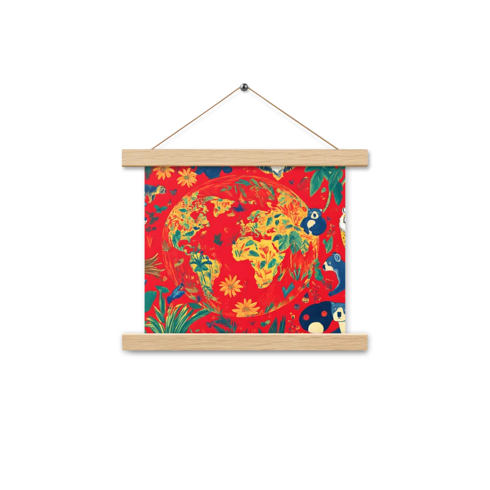 Celebration of Life on Earth | Poster With Oak Wood Hanger | 10″×10″