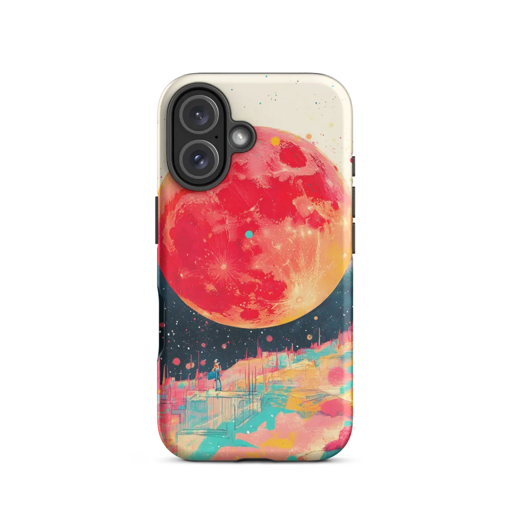 Crimson Dreams: A Lunar Exploration | Phone Case