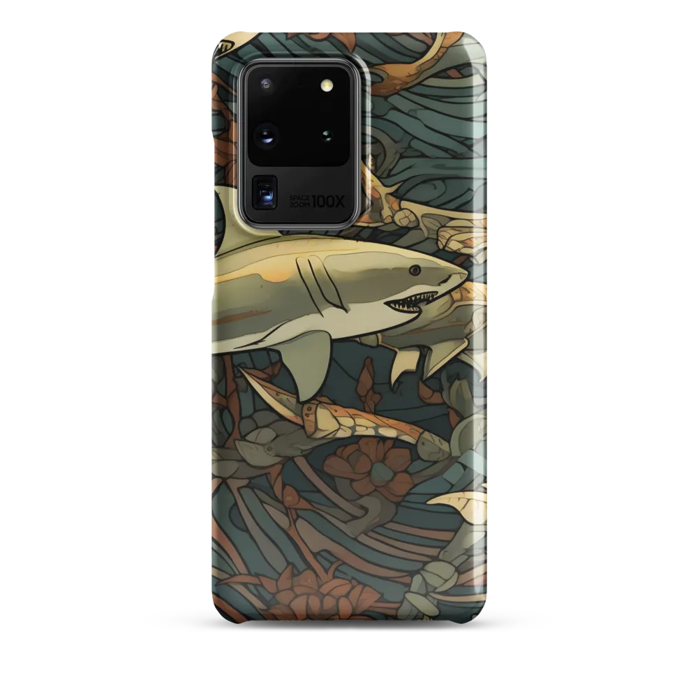 Dynamic Harmony of Sharks and Flora | Phone Case |  S20 Ultra | Snap Case | Glossy