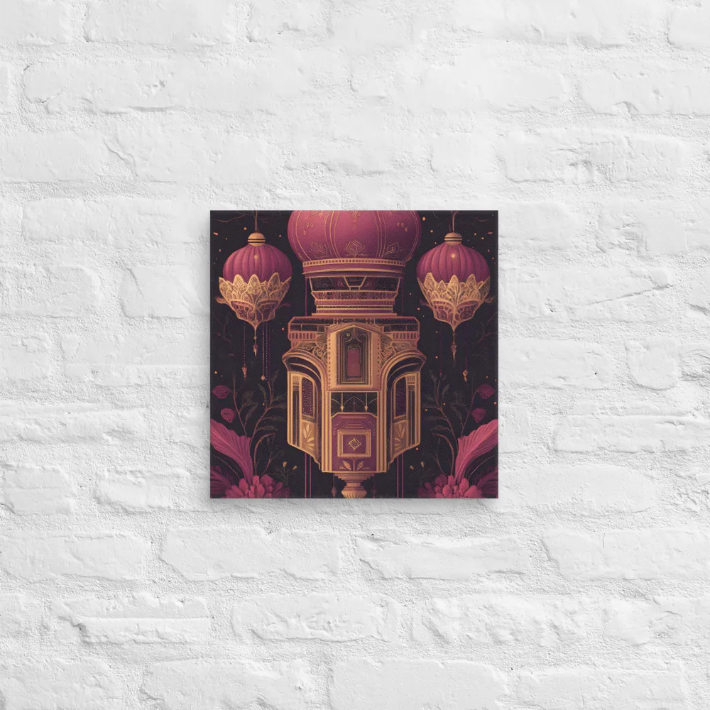 Ornate Harmony: A Digital Floral Architecture | Canvas | 14″×14″