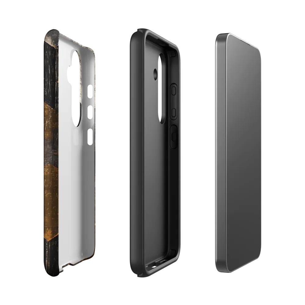 Geometric Harmony in Gold and Black | Phone Case |  S24 | Tough Case | Matte
