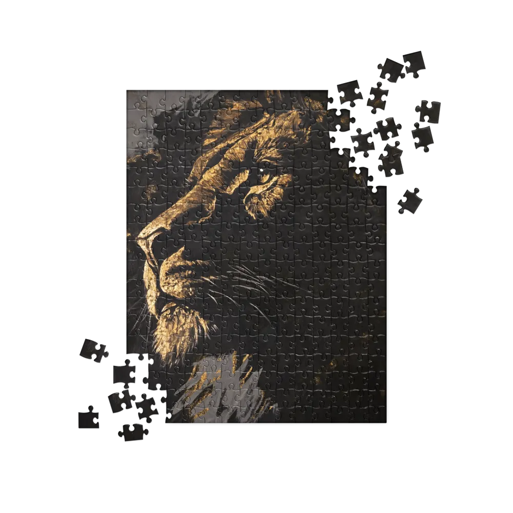 Majestic Gaze: The Golden Lion | Jigsaw Puzzle | 252 pieces