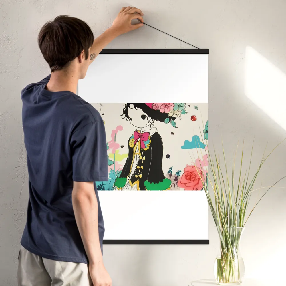 Whimsical Garden Reverie | Poster With Black Wood Hanger | 24″×36″