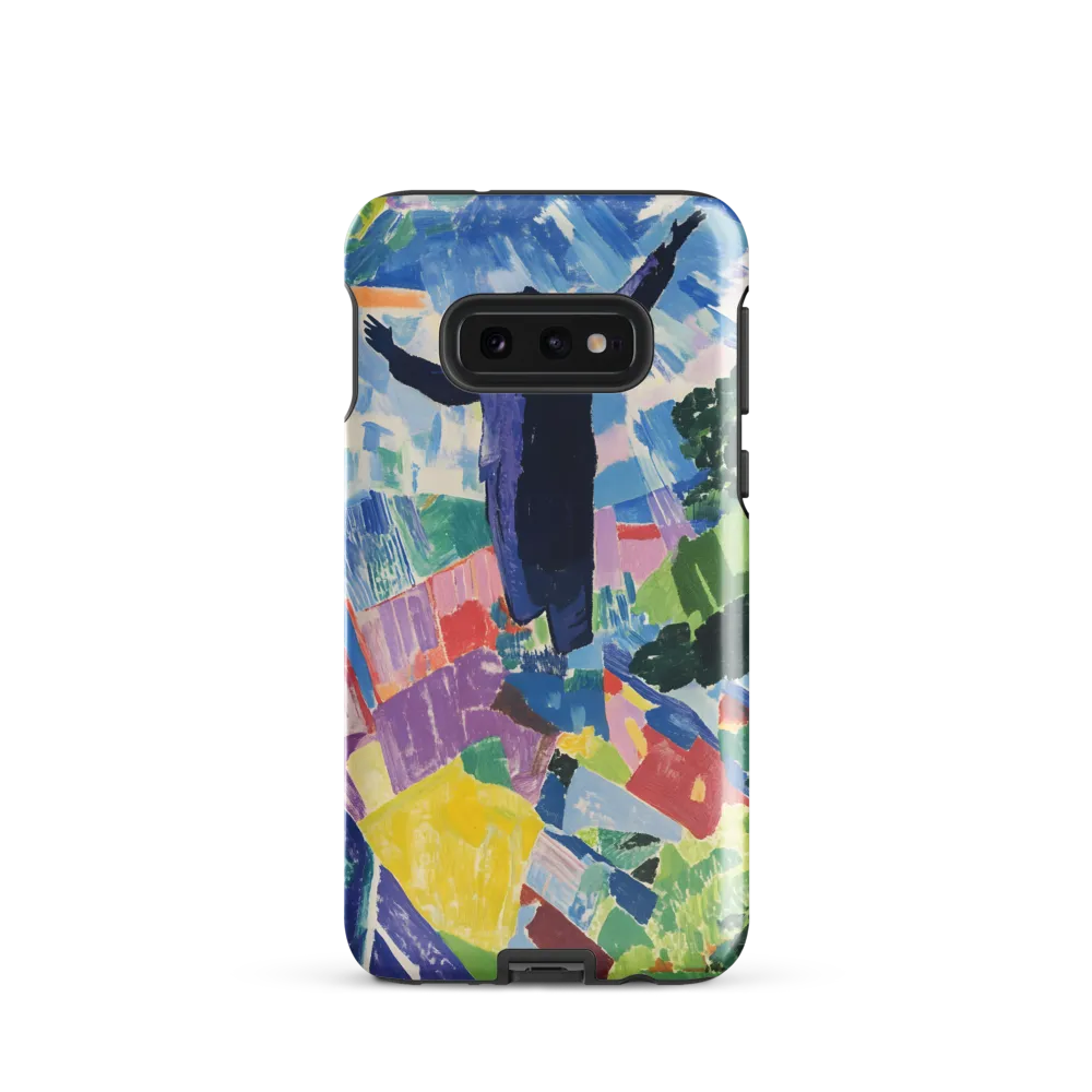 Elysium: A Soaring Figure Amidst Colorful Landscapes | Phone Case |  S10e | Tough Case | Glossy