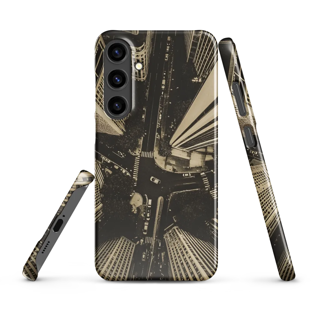 Urban Symphony: Aerial Perspective of City Life | Phone Case |  S24 Plus | Snap Case | Glossy