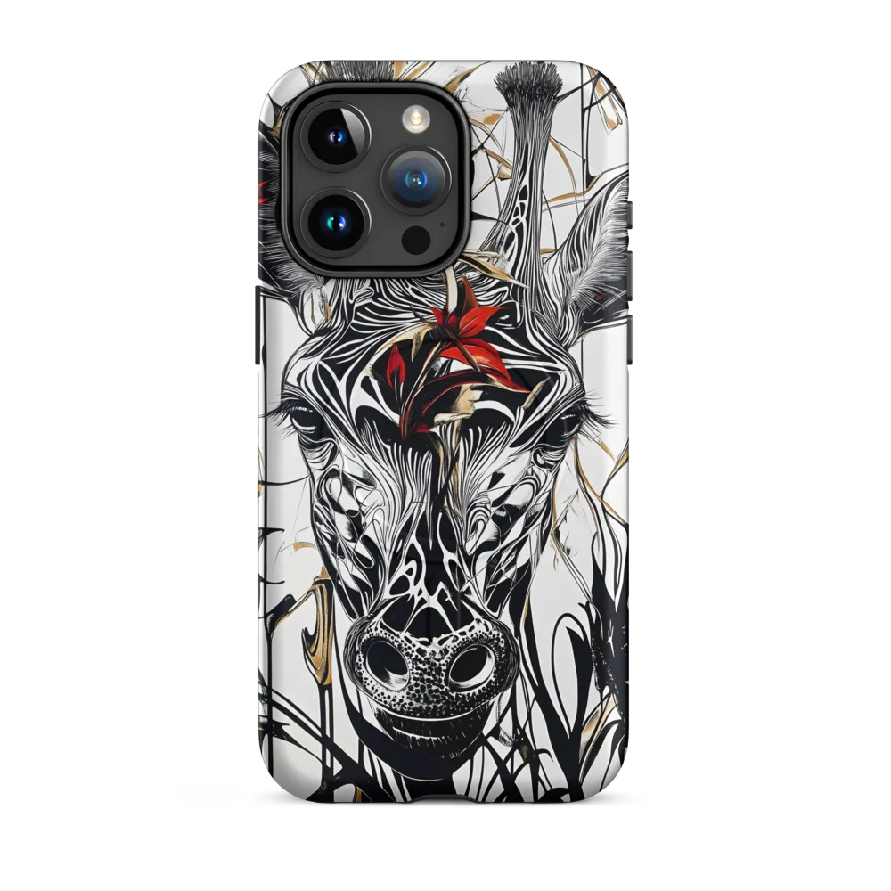 Floral Elegance: The Giraffe's Portrait