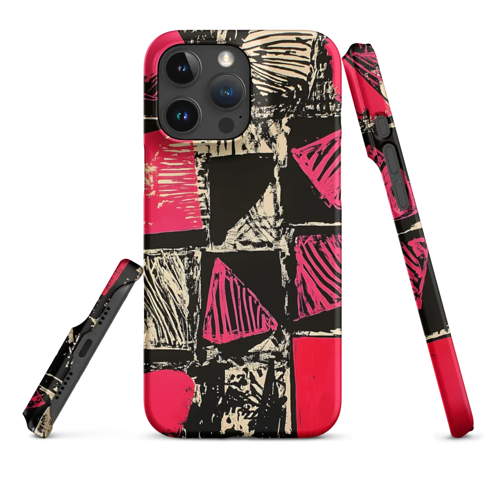 Geometric Symphony in Pink and Black