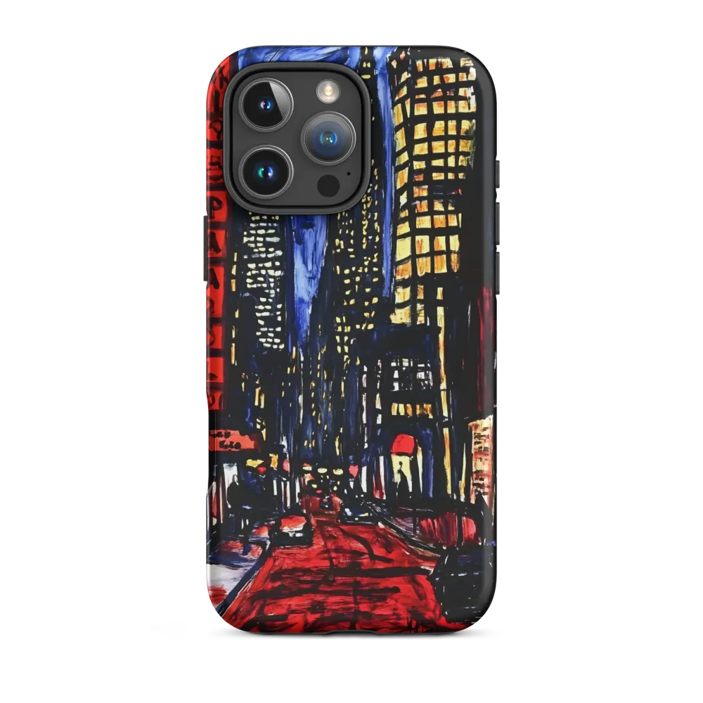 Urban Nightscape: A Journey Through Neon Lights | Phone Case |  16 Pro Max | Tough Case | Matte