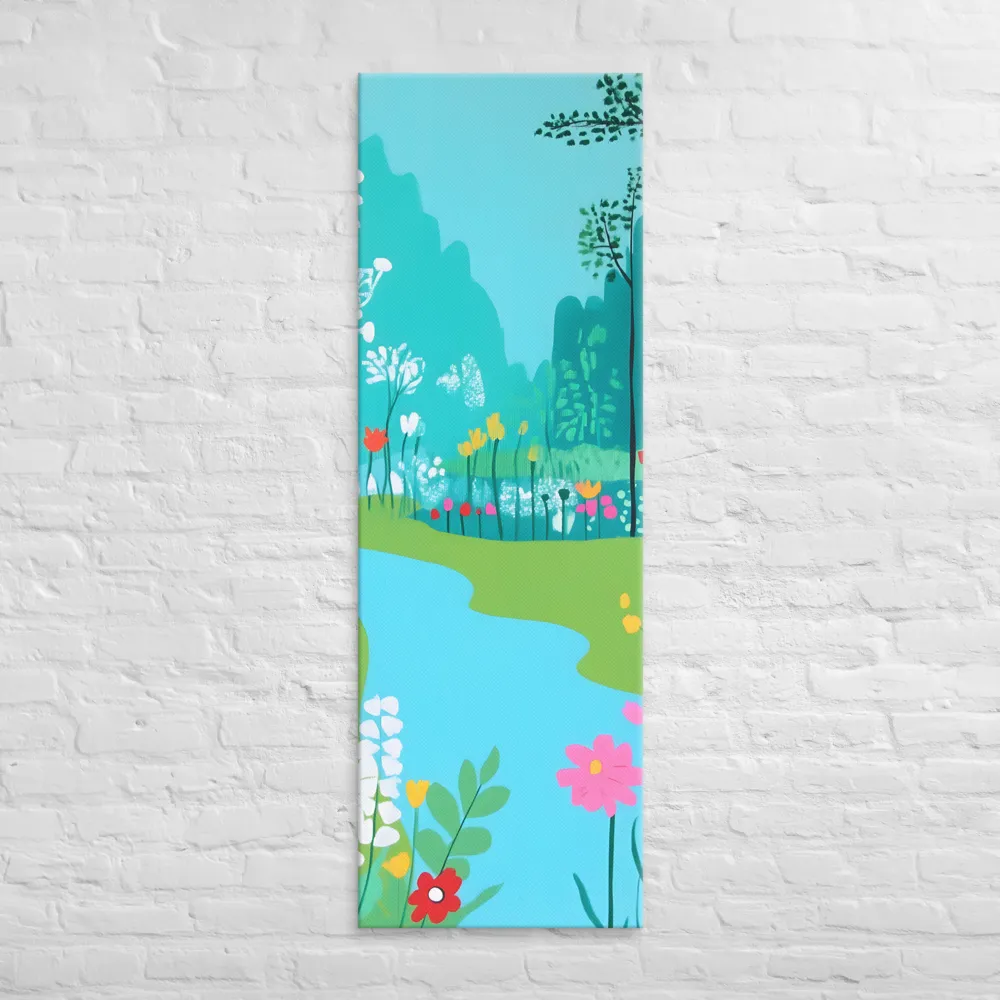 Whispers of Spring: A Colorful Retreat | Canvas | 20″×60″