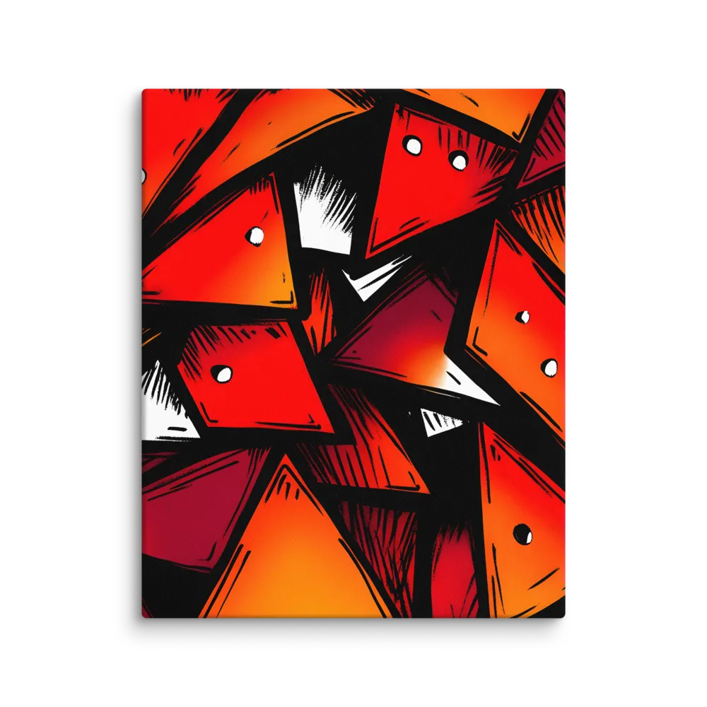 Dynamic Geometry of Red and Orange | Canvas | 16″×20″