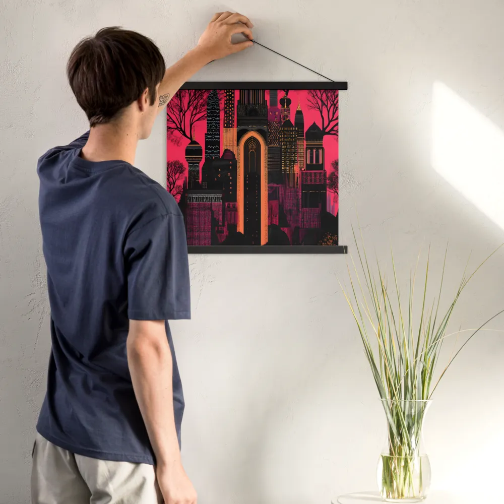 Urban Reverie | Poster With Black Wood Hanger | 18″×18″
