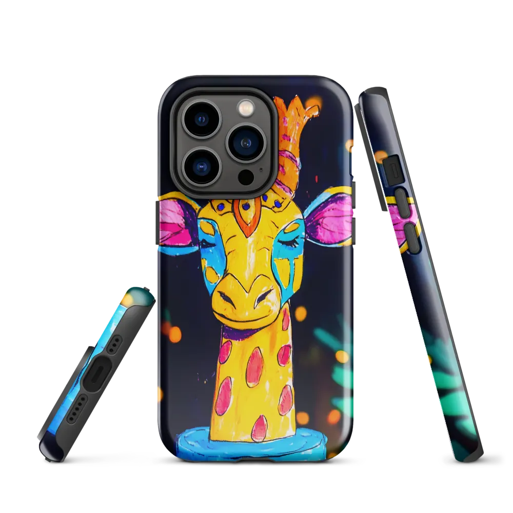 Whimsical Giraffe in Vibrant Colors | Phone Case |  14 Pro | Tough Case | Glossy