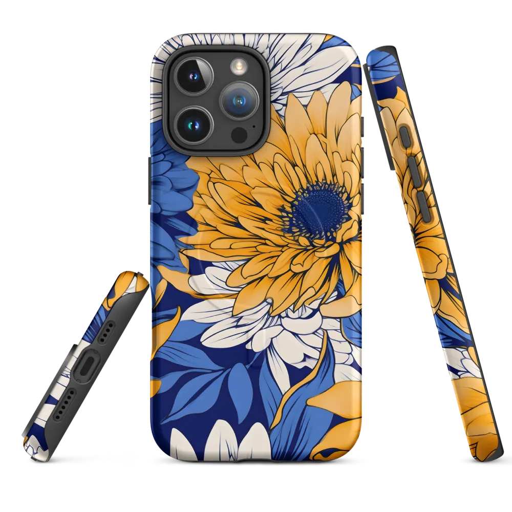 Floral Harmony in Blue and Yellow