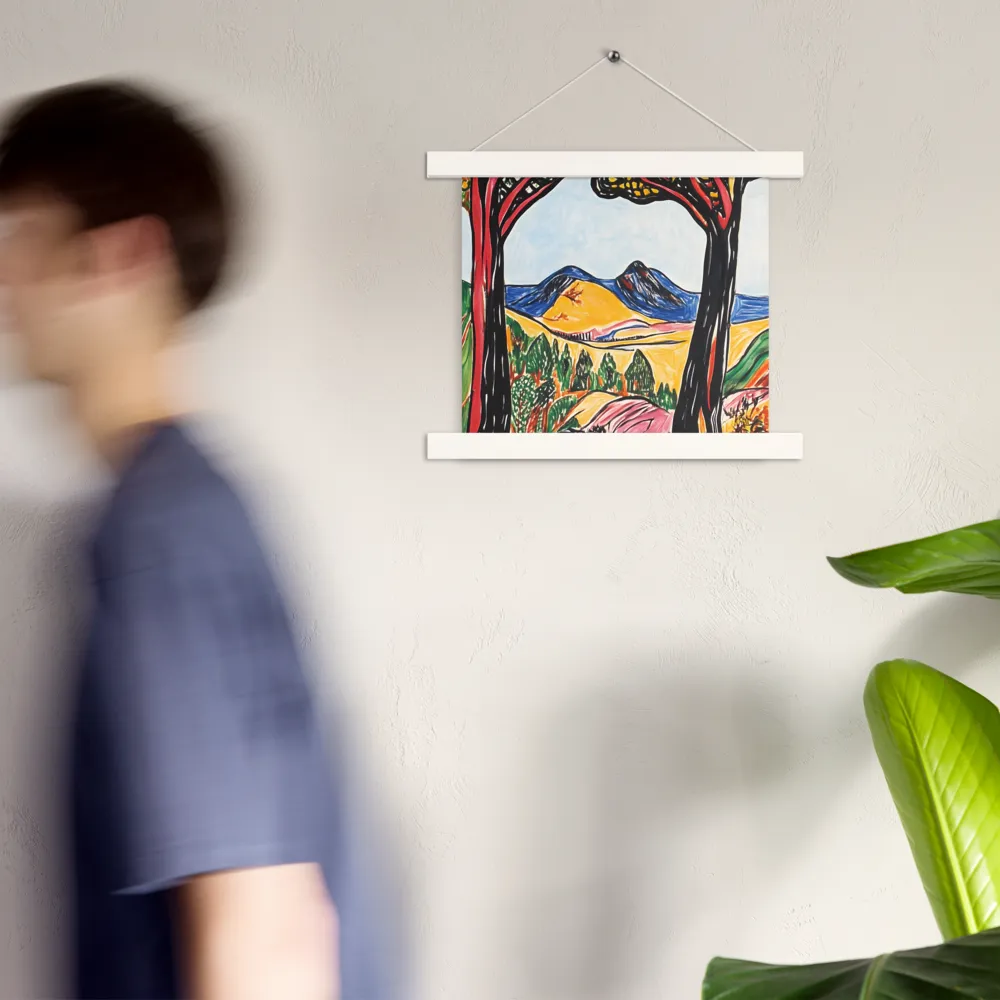 Vibrant Nature's Embrace | Poster With White Wood Hanger | 10″×10″