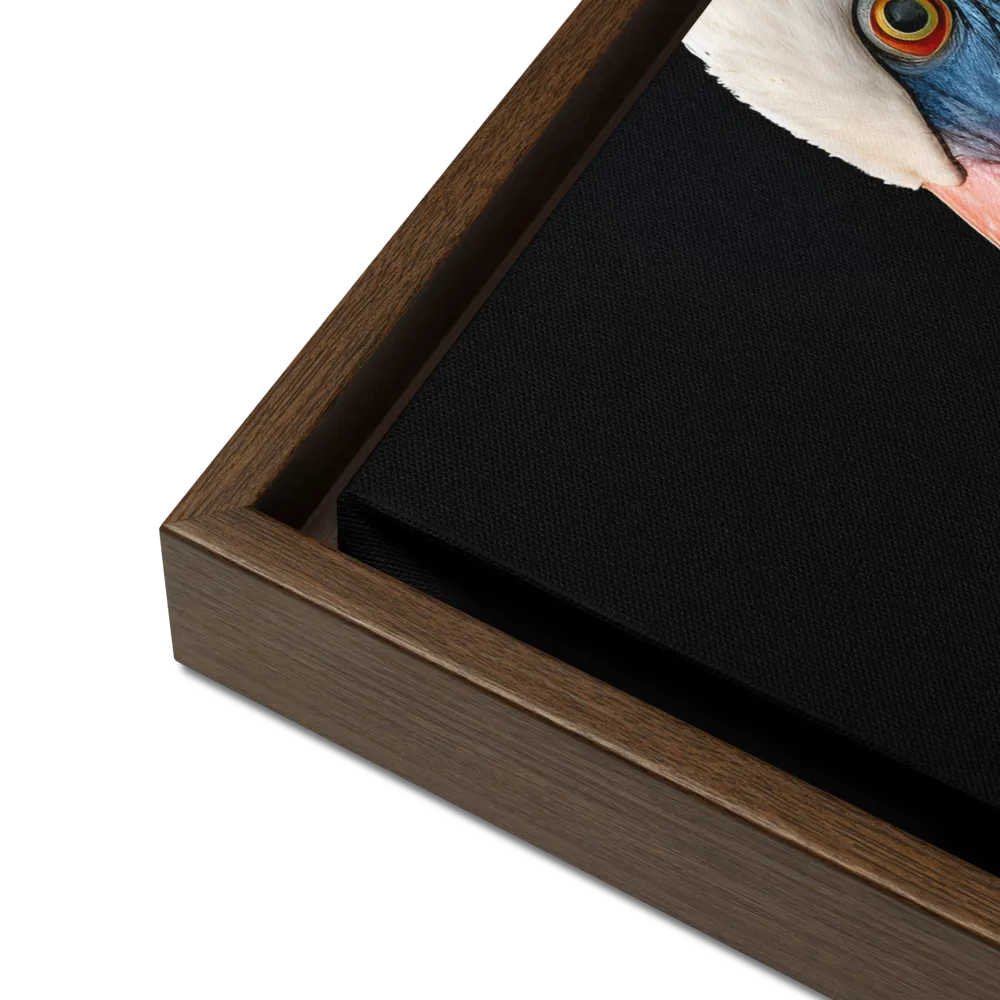 Elegance in White: The Pelican | Canvas with Brown Frame | 18″×24″