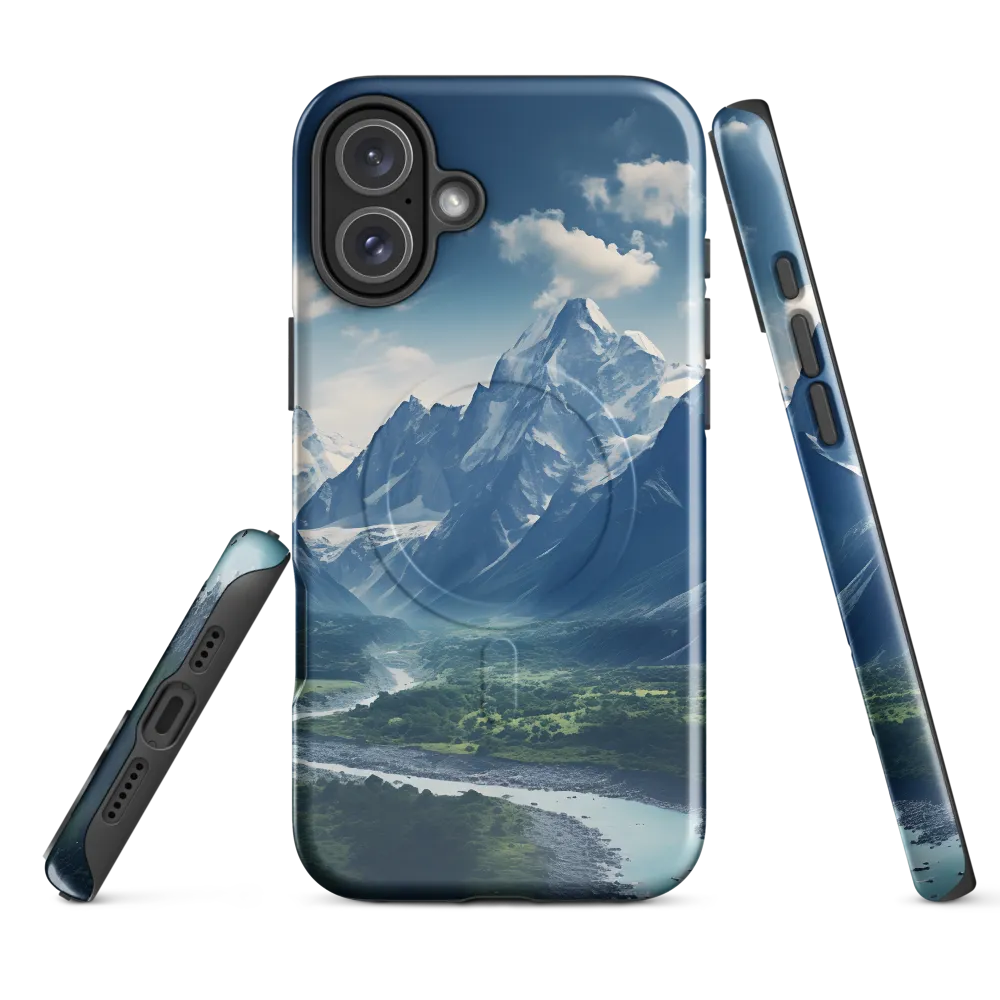 Majestic Serenity: A Landscape of Mountains and Rivers | Phone Case |  16 Plus | MagSafe® Tough Case | Glossy