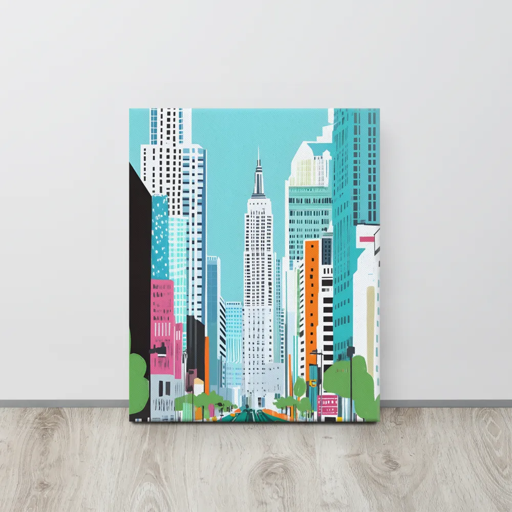 Urban Symphony: A Modern Cityscape | Canvas | 16″×20″