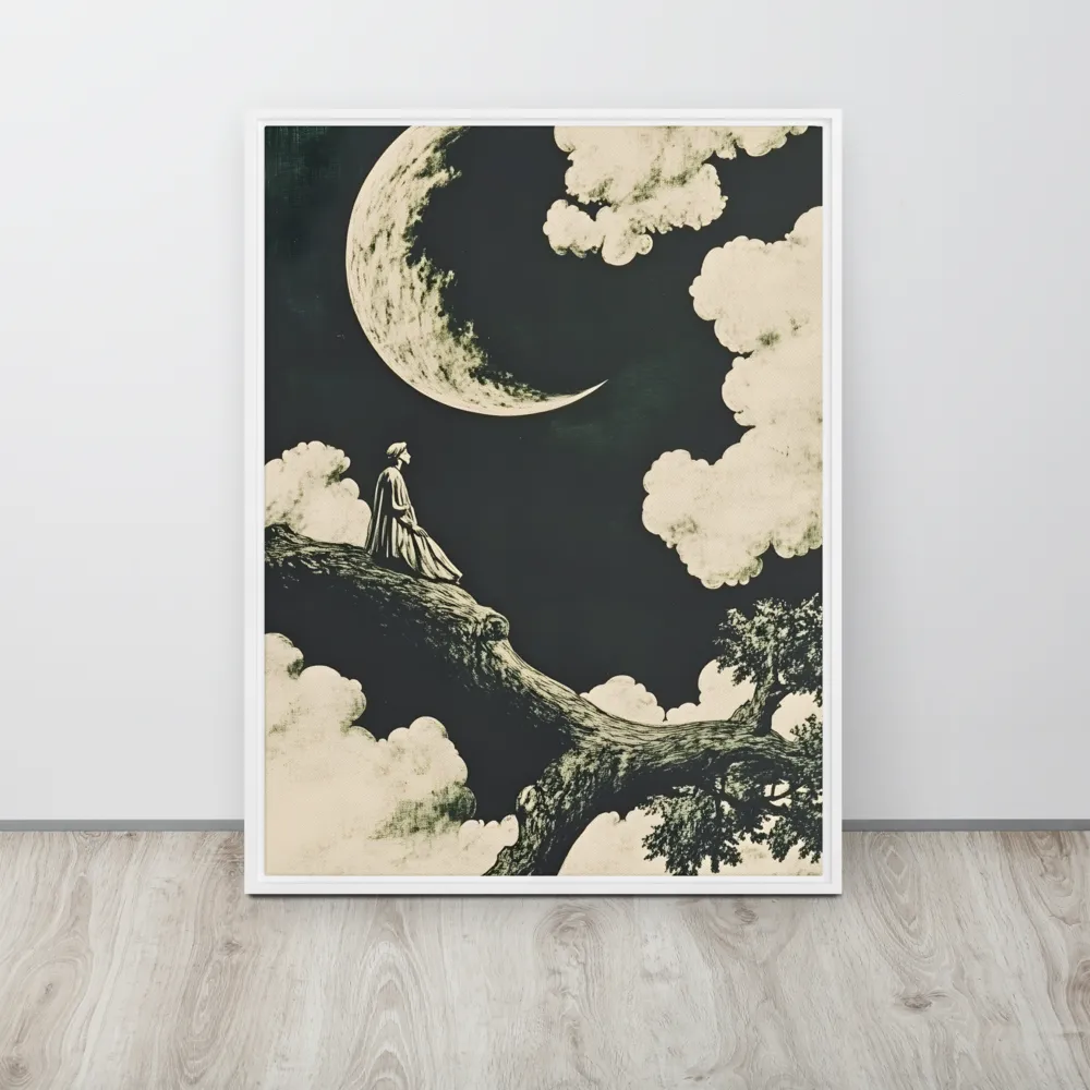 Whispers of the Moon | Canvas with White Frame | 24″×32″