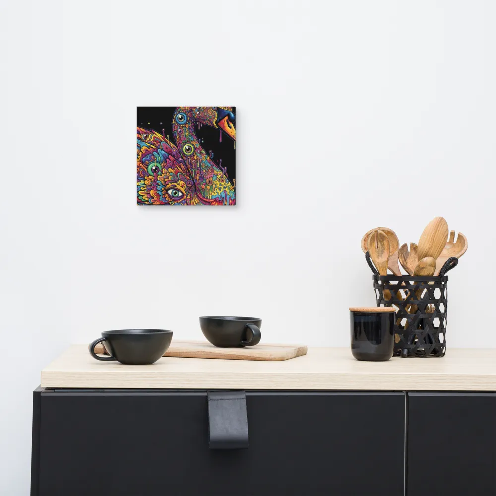 Psychedelic Swan 
 Canvas | 8″x 8″