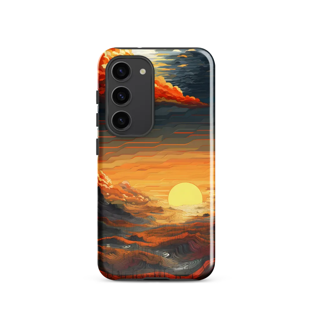 Ethereal Sunset: A Serene Landscape in Flowing Forms