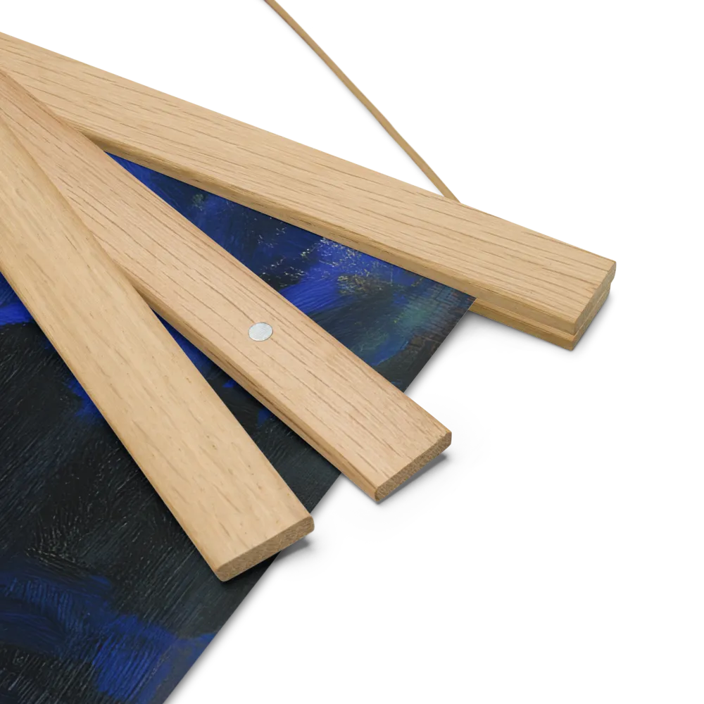 Contemplation Under the Night Sky | Poster With Oak Wood Hanger | 14″×14″
