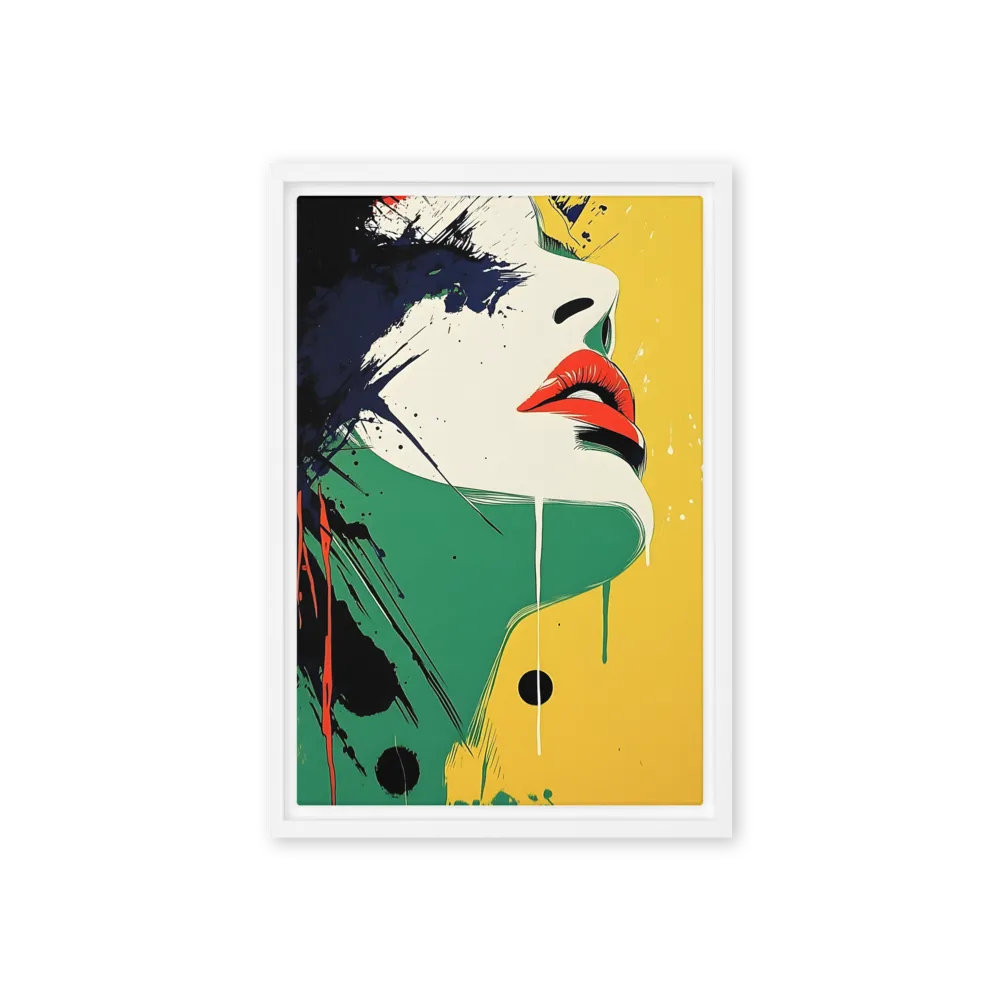 Bold Reflections: A Pop Art Portrait | Canvas with White Frame | 12″×18″