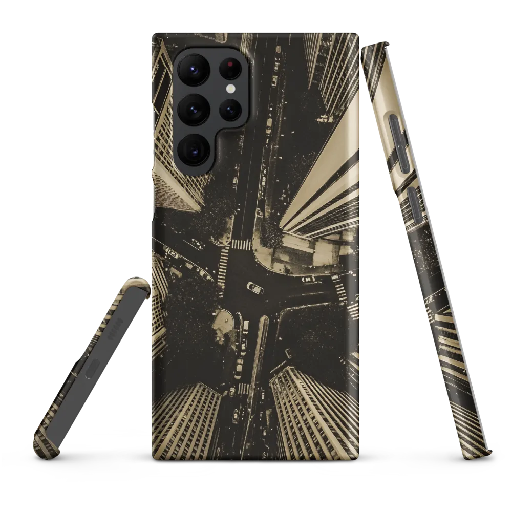 Urban Symphony: Aerial Perspective of City Life | Phone Case |  S22 Ultra | Snap Case | Matte