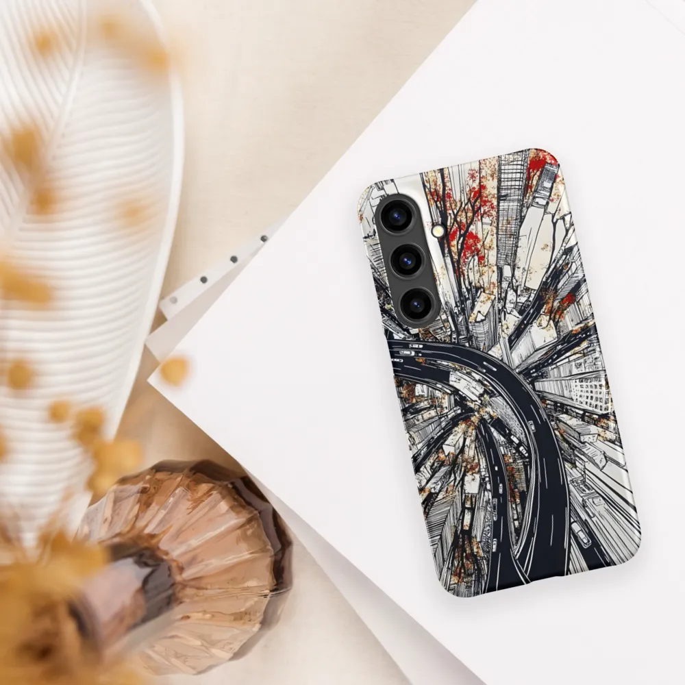 Urban Symphony: Aerial View of Life | Phone Case |  S24 Plus | Snap Case | Matte