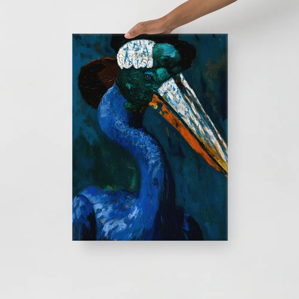 Majestic Absurdity: The Hat-Wearing Bird | Canvas | 18″×24″