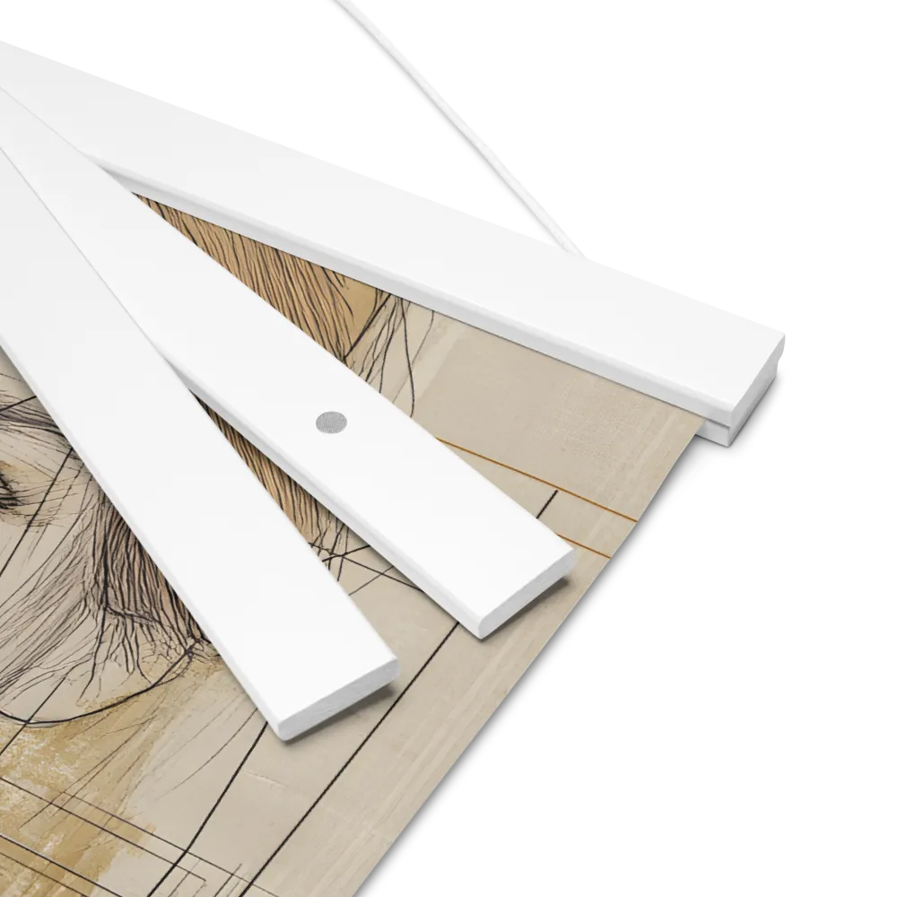 Geometric Elegance: A Modern Portrait | Poster With White Wood Hanger | 12″×12″
