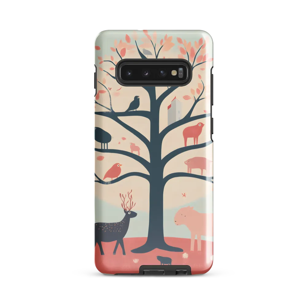 Whimsical Tree with Playful Creatures | Phone Case |  S10 Plus | Tough Case | Glossy