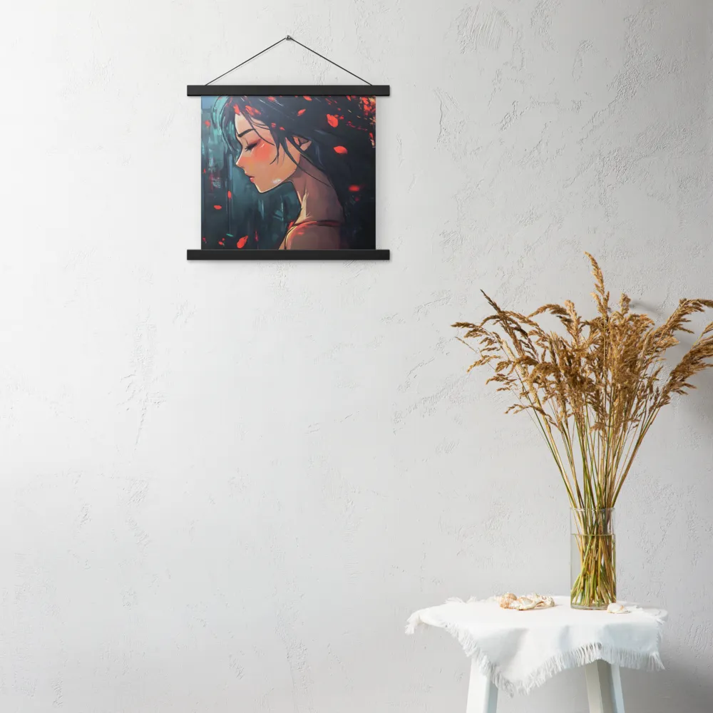 Whispers of Melancholy | Poster With Black Wood Hanger | 14″×14″