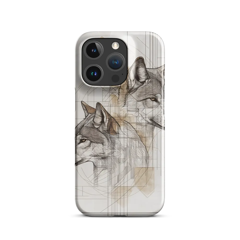 Geometric Harmony: The Essence of Wolves | Phone Case |  16 Pro | Snap Case | Glossy