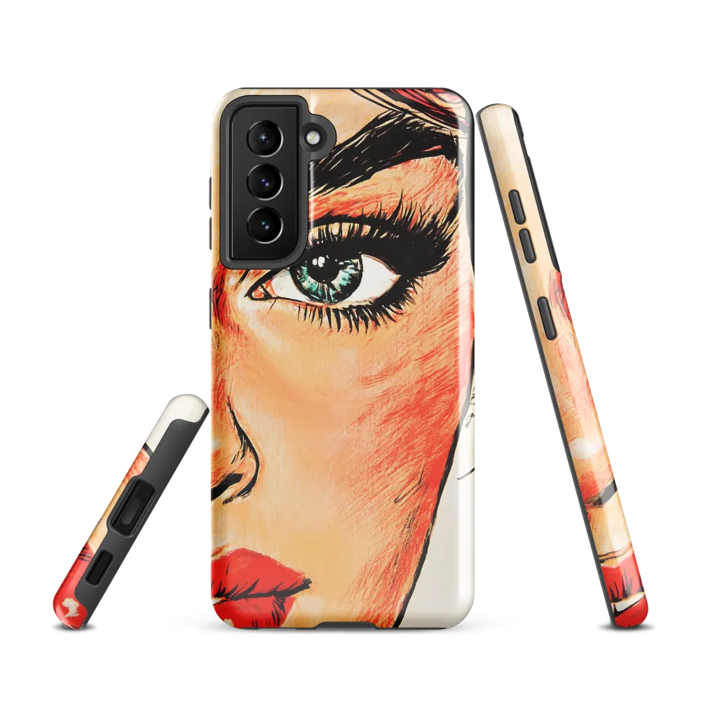 Turquoise Eye, Red Lip — Pop-Illustration Close-Up